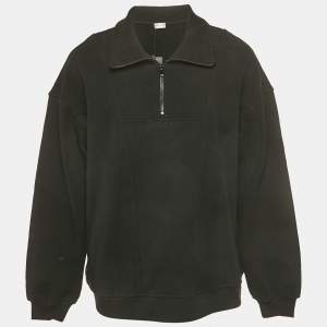 مملوكة مسبقًا Saint Laurent Paris Black Fleece Cotton Zip-Up Jacket L