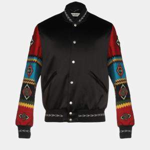 Saint Laurent Satin & Wool Sleeve Applique Detailed Jacket S (IT 46)