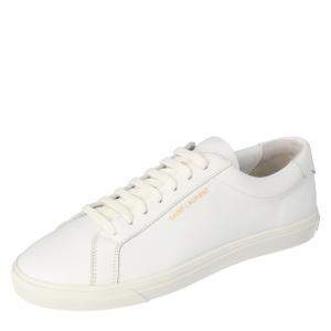 Saint Laurent White Leather Andy Low-Top Sneakers Size EU 40