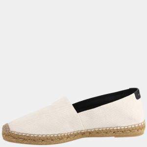 Saint Laurent Beige Canvas Embroidered Espadrilles EU 44.5