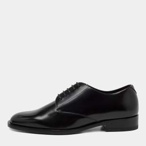 Saint Laurent Black Patent Leather Montaigne Lace Up Derby Size 41.5
