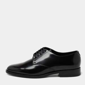 Saint Laurent Black Patent Leather Montaigne Lace Up Derby Size 39.5