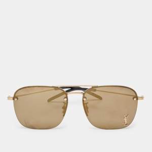 Saint Laurent Paris Gold Tone/Brown SL309 Aviator Sunglasses