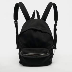 Pre Owned Saint Laurent Classic Black Canvas Backpack