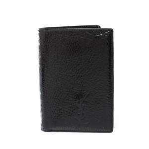 Saint Laurent Paris Black Patent Leather Bifold Wallet
