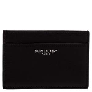 Saint Laurent Paris Black Leather Card Case