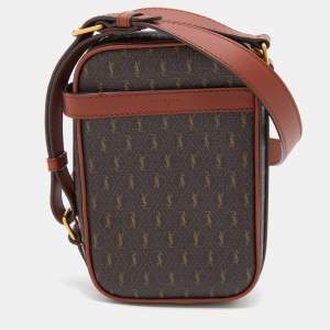 Saint Laurent Brown Monogram Coated Canvas and Leather Le Monogramme Crossbody Bag