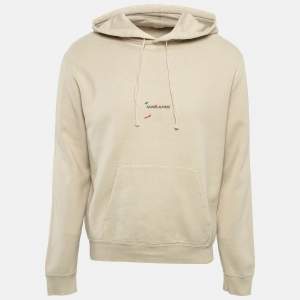 Saint Laurent Paris Beige Cotton Knit Hoodie L