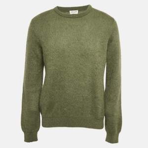 Saint Laurent Paris Green Mohair Knit Crew Neck Sweater XXL