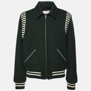 Saint Laurent Green Virgin Wool Zip Jacket XXL