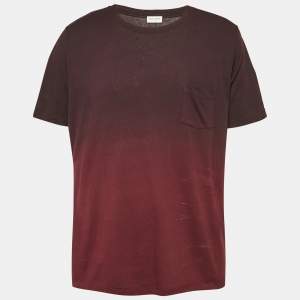 Saint Laurent Burgundy Ombre Crewneck T-Shirt XL
