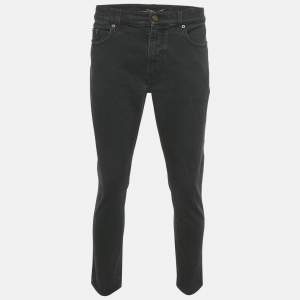 Saint Laurent Black Washed Denim Low Waist Jeans XL Waist 39"