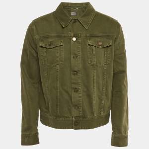 Pre Owned Saint Laurent Paris Green Cotton Jacket L