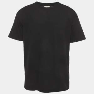 Pre Owned Saint Laurent Black Pique Crewneck T-Shirt M