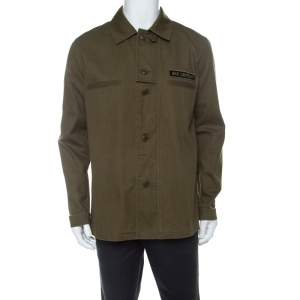 Saint Laurent Paris Khaki Green Cotton Blend Lieutenant Jacket L