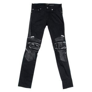Saint Laurent Black Denim Biker Jeans XL