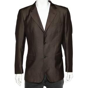 Yves Saint Laurent Vintage Brown Button Front Blazer XL