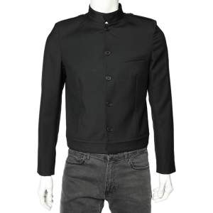 Saint Laurent Black Wool Stand Collar Jacket M