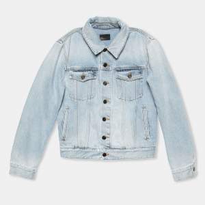 Saint Laurent Blue Denim Front Pocket Long Sleeve Jacket XS