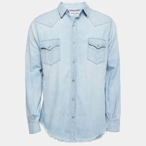 Saint Laurent Light Blue Denim Full Sleeve Shirt XL