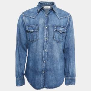 Saint Laurent Blue Denim Classic Full Sleeve Shirt XL