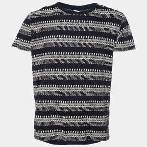 Saint Laurent Black Printed Cotton Knit T-Shirt XL