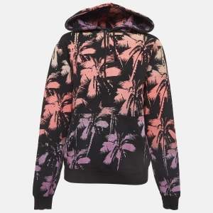 Saint Laurent Paris Multicolor Psalm Print Cotton Hoodie S