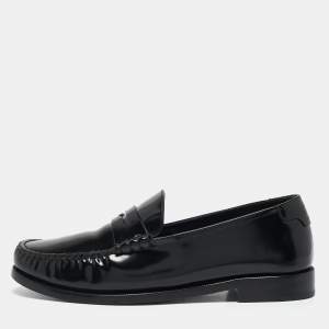 Saint Laurent Black Leather Le Penny Loafers Size 41