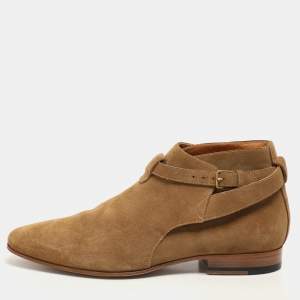 Saint Laurent Paris Khaki Suede Jodhpur Ankle Length Boots Size 41