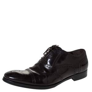 Saint Laurent Paris Brown Leather Brogues Lace Up Oxford Size 41