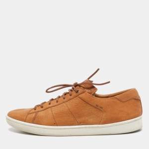 Saint Laurent Paris Brown Leather Low Top Sneakers Size 41