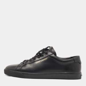 Saint Laurent Black Leather Andy Sneakers Size 43