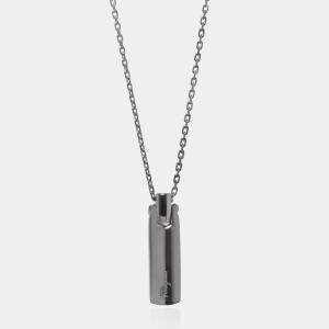 مملوكة مسبقًا Salvatore Ferragamo Sterling Silver Engraved Logo Pendant Necklace