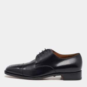 Salvatore Ferragamo Black Leather Lace Up Derby Size 41.5