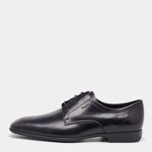 Salvatore Ferragamo Black Leather Lace Up Derby Size 41.5