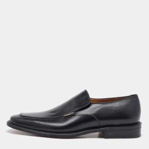 Salvatore Ferragamo Black Leather Slip On Penny Loafers Size 41.5
