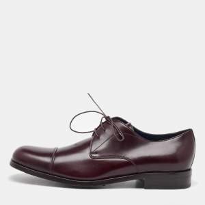 Salvatore Ferragamo Dark Burgundy Leather Lace Up Derby Size 41.5
