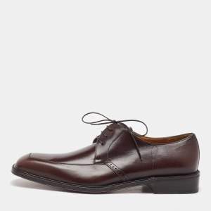 Salvatore Ferragamo Brown Leather Lace Up Derby Size 41.5