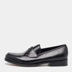 Salvatore Ferragamo Black Leather Slip On Loafers Size 41.5