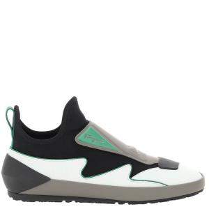 Salvatore Ferragamo White/Black/Green Gancini Sock Sneakers Size EU 42 US 8