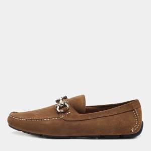 Salvatore Ferragamo Brown Suede Parigi Loafers Size 44.5 