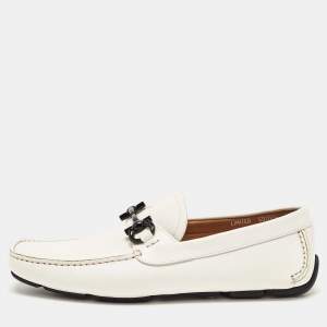 Salvatore Ferragamo White Leather Limited Edition Mason Loafers Size 41.5
