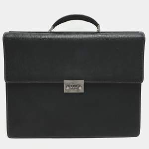 Salvatore Ferragamo Black Leather Briefcase