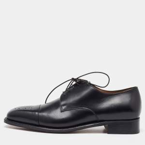 Salvatore Ferragamo Black Leather Lace Up Derby Size 41.5