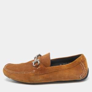 Salvatore Ferragamo Brown Suede Parigi Loafers Size 43