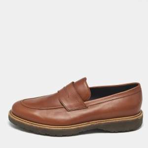 Pre Owned Salvatore Ferragamo Brown Leather Penny Loafers Size 44.5