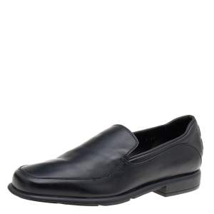 Salvatore Ferragamo Black Leather Slip On Penny Loafers Size 41
