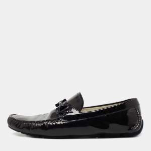Salvatore Ferragamo Dark Purples Patent Leather Mason Loafers Size 44