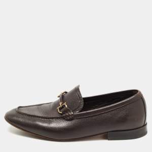 Pre Owned Salvatore Ferragamo Brown Horsebit Slip On Leather Loafers Size 41.5
