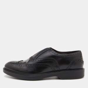 Salvatore Ferragamo Black Leather Brogue Oxfords Size 43